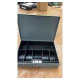 Set of 2 Steel Cash Boxes with Lock and Compartments