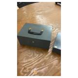 Set of 2 Steel Cash Boxes with Lock and Compartments
