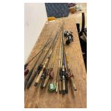 Collection of Fishing Rods and Reels