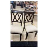 Pair of Wooden Dining Chairs with Padded Seats