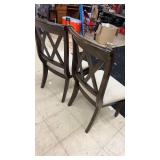 Pair of Wooden Dining Chairs with Padded Seats