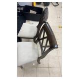 Pair of Wooden Dining Chairs with Padded Seats