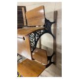 Antique Cast Iron and Wood School Desk with Double Seating
