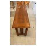 Vintage Solid Oak Mission Style Console Table with Shelf