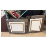 Set of 2 Rustic Wood Frame Wall Art Pieces