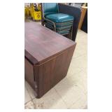 Vintage Wooden 2-Drawer Office Storage Cabinet