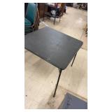 Vintage Folding Card Table with 3 Green Vinyl Chairs