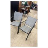 Set of 2 Gray Outdoor Patio Chairs