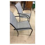 Set of 2 Gray Outdoor Patio Chairs