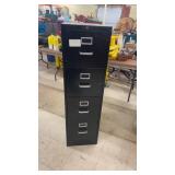 Used 4-Drawer Black Metal Filing Cabinet