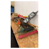 Assorted Lot of Lawn and Garden Tools Including Shovels and Rakes