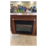 Electric Fireplace with Wood Mantel