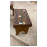 Decorative Wooden Step Stool with Floral Design