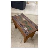 Decorative Wooden Step Stool with Floral Design