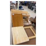 Set of 6 Wooden TV Trays with Folding Stands