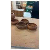 Set of 5 Wooden Nesting Bowls with Natural Finish