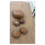 Set of 5 Wooden Nesting Bowls with Natural Finish