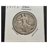 1917-S Obverse Walking Liberty Half Dollar 952,000 Minted