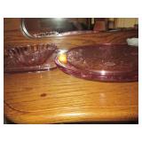 Depression era glassware in a varie...