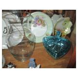 Depression era glassware in a varie...