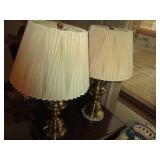 Pair of very heavy brass-tone table...