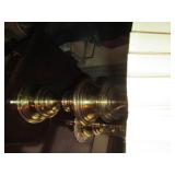 Pair of very heavy brass-tone table...