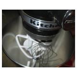 Black KitchenAid stand mixer with b...
