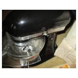 Black KitchenAid stand mixer with b...
