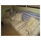 Ivory, mauve and blue floral and st...