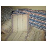 Ivory, mauve and blue floral and st...