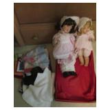 Pair of antique dolls with function...