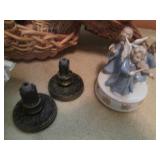 Variety of baskets, needlecraft kit...