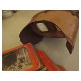 Vintage laundry hamper, paper shred...