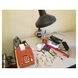 Vintage Sears adding machine, clamp...