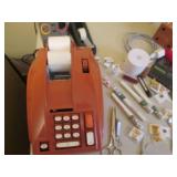 Vintage Sears adding machine, clamp...