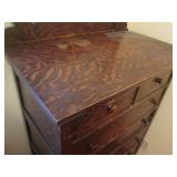 Antique Tiger-Wood 6-drawer highboy...
