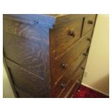 Antique Tiger-Wood 6-drawer highboy...