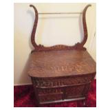 Antique Tiger-Wood 3-drawer 1-door ...