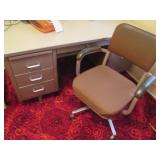 Vintage metal 6-drawer office desk ...
