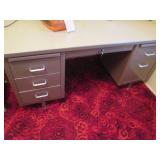 Vintage metal 6-drawer office desk ...