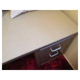 Vintage metal 6-drawer office desk ...