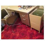 Vintage metal 6-drawer office desk ...