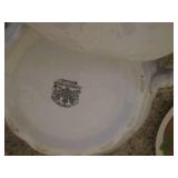 Lidded colored glass jars, lidded c...