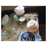 Cut Glass punch bowl with glasses, ...