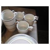 Cut Glass punch bowl with glasses, ...