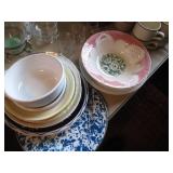 Cut Glass punch bowl with glasses, ...