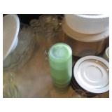 Cut Glass punch bowl with glasses, ...