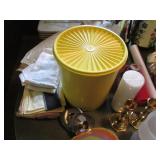 Vintage coffee servers, candle hold...