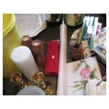 Vintage coffee servers, candle hold...