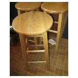 Trio of lite-tone hardwood backless...